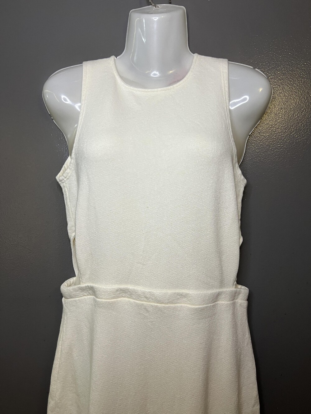 N:PHILANTHROPY Dress Womens Medium White Cutout Tank Short Sundress Zip Back